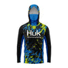 Blue Splash Upf 50 Hooded Face Cover Fishing Shirts