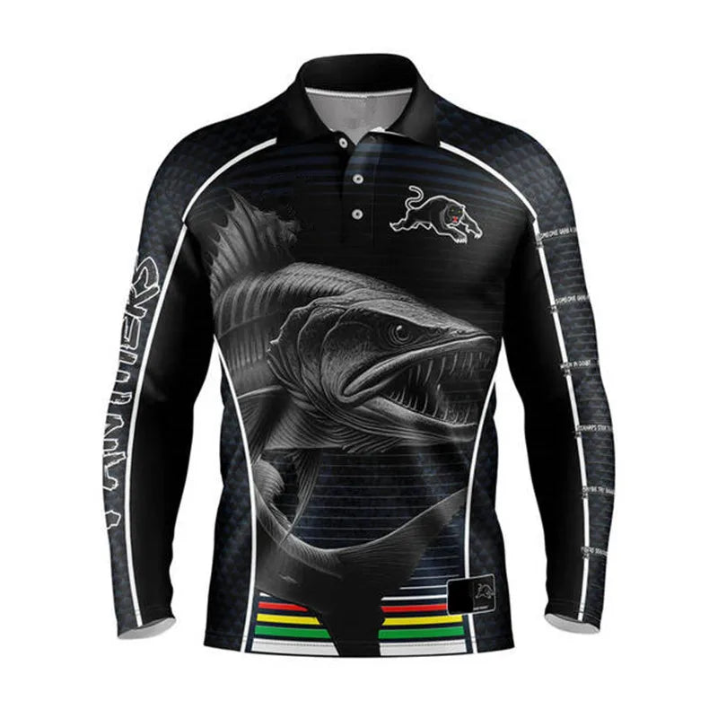 Barracuda Footy Fishing Shirt Limited Edition - Men's Sizes S-5XL, Breathable & Comfortable