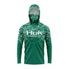 Green Swell Upf 50 Hooded Face Cover Fishing Shirts