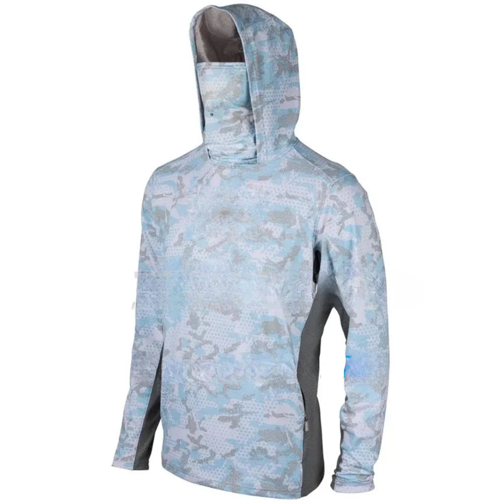 Grey Kids Fishing Shirts Upf 50+ Long Sleeve Fishing Shirt With Mask