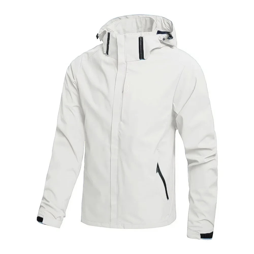 FSW White Waterproof Hooded Outdoor Fishing  Jacket