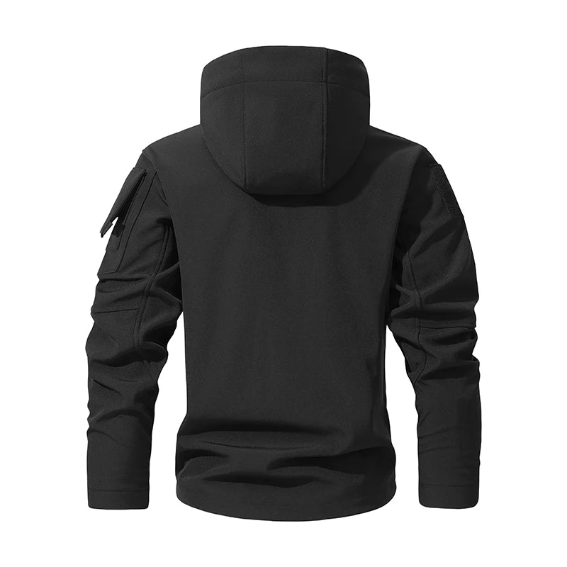 New - Black Waterproof Warm Fleece Hooded Fishing Jacket