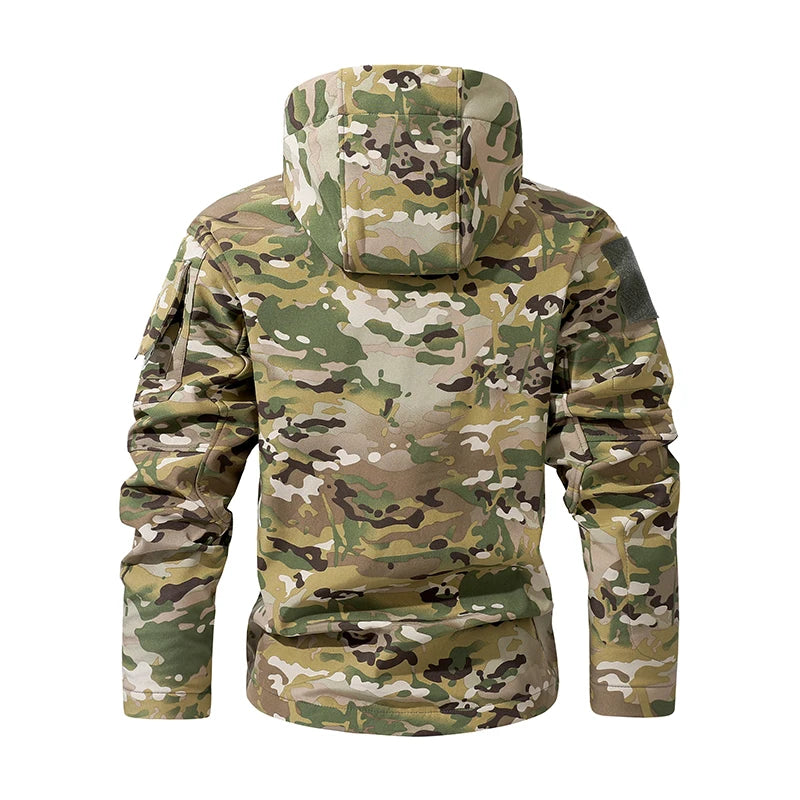 New - Camo Waterproof Warm Fleece Hooded Fishing Jacket