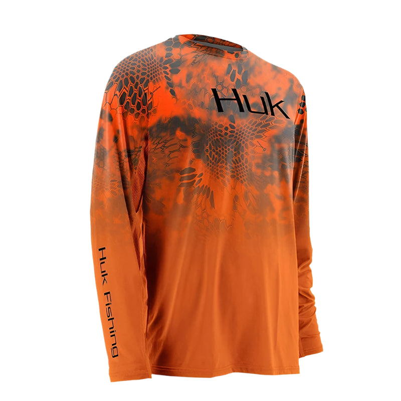 Orange Horizon Vented Uv Protection Breathable Fishing Shirts