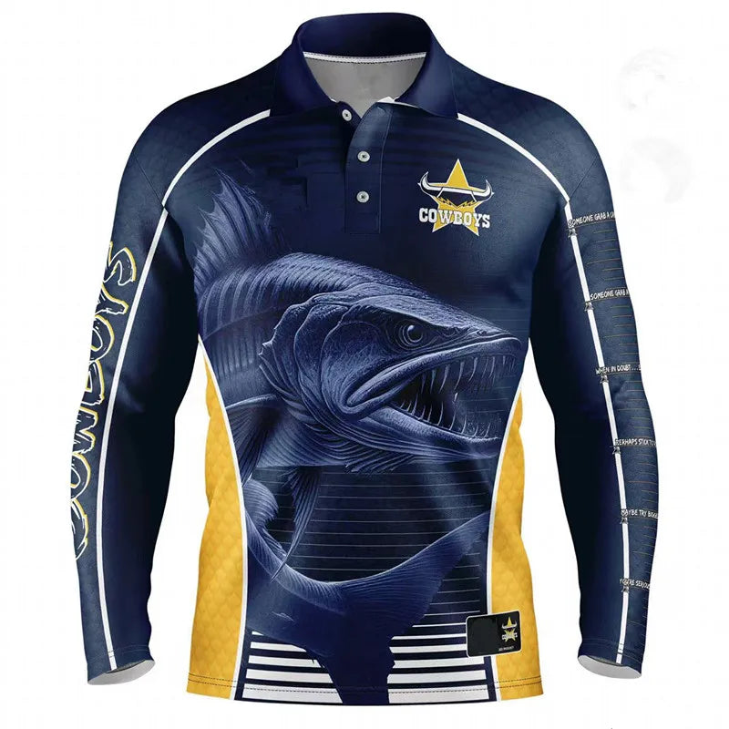 Barracuda Footy Fishing Shirt Limited Edition - Men's Sizes S-5XL, Breathable & Comfortable