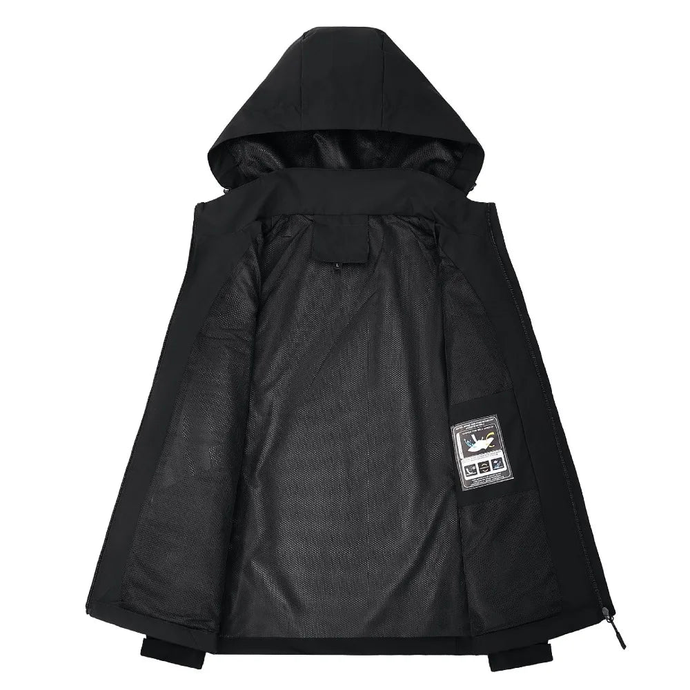 FSW Black Waterproof Hooded Outdoor Fishing  Jacket