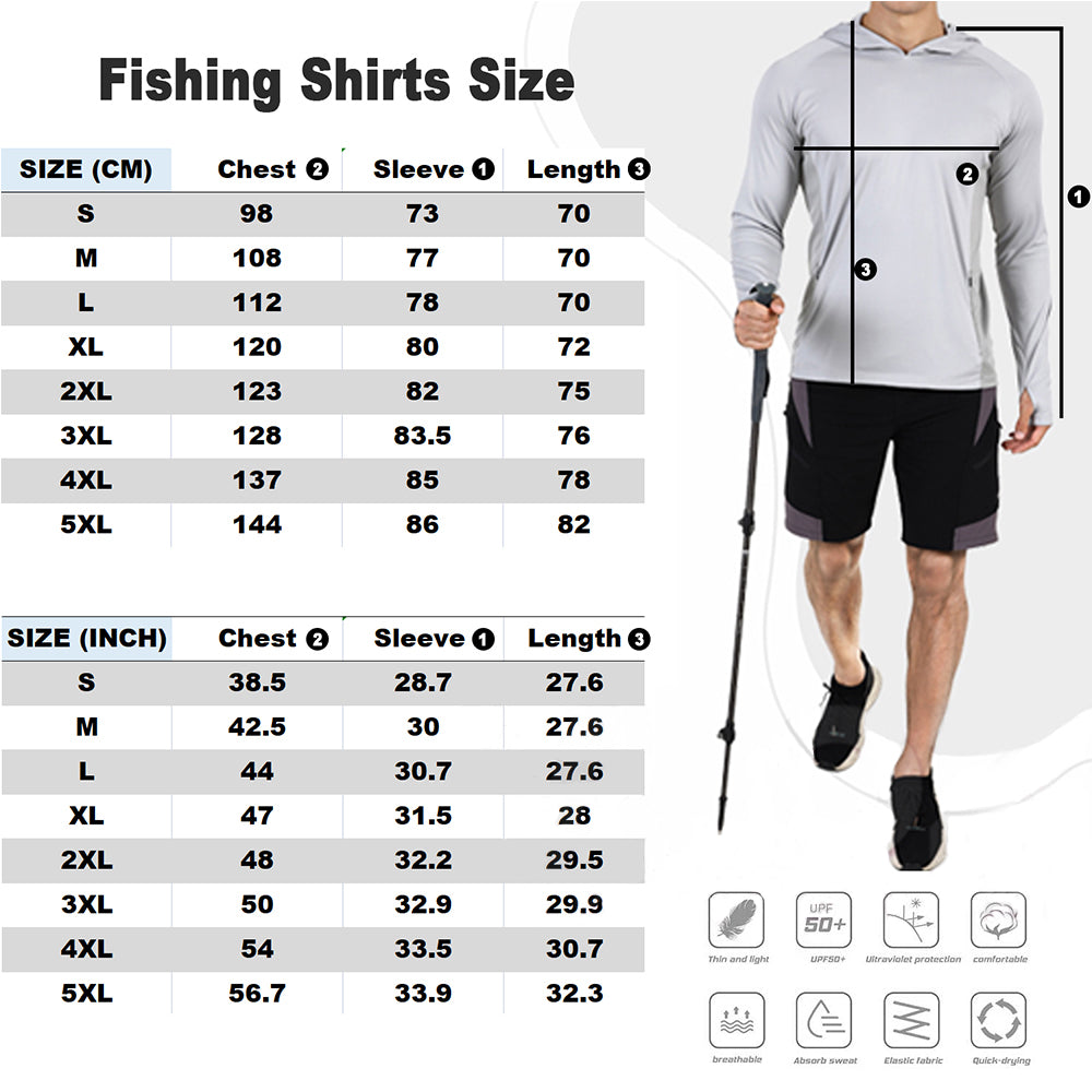 New - Camo White Hooded Anti-UV Fishing Shirts