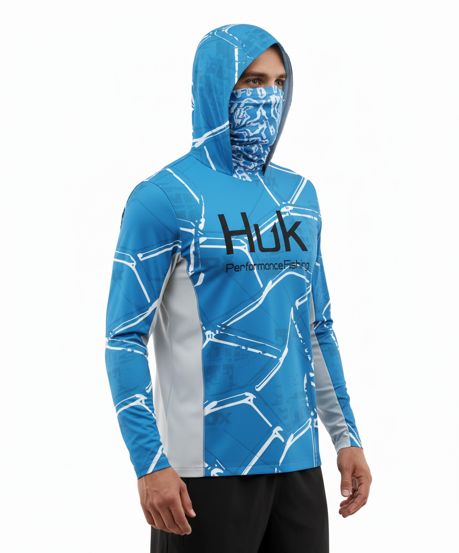 Sea Foam UV Protection Mask Fishing Shirt