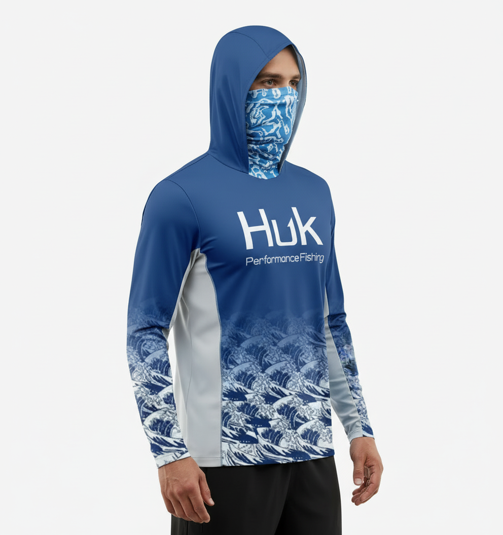 Marlin BW UV50 Long Sleeve Hooded Fishing Shirt