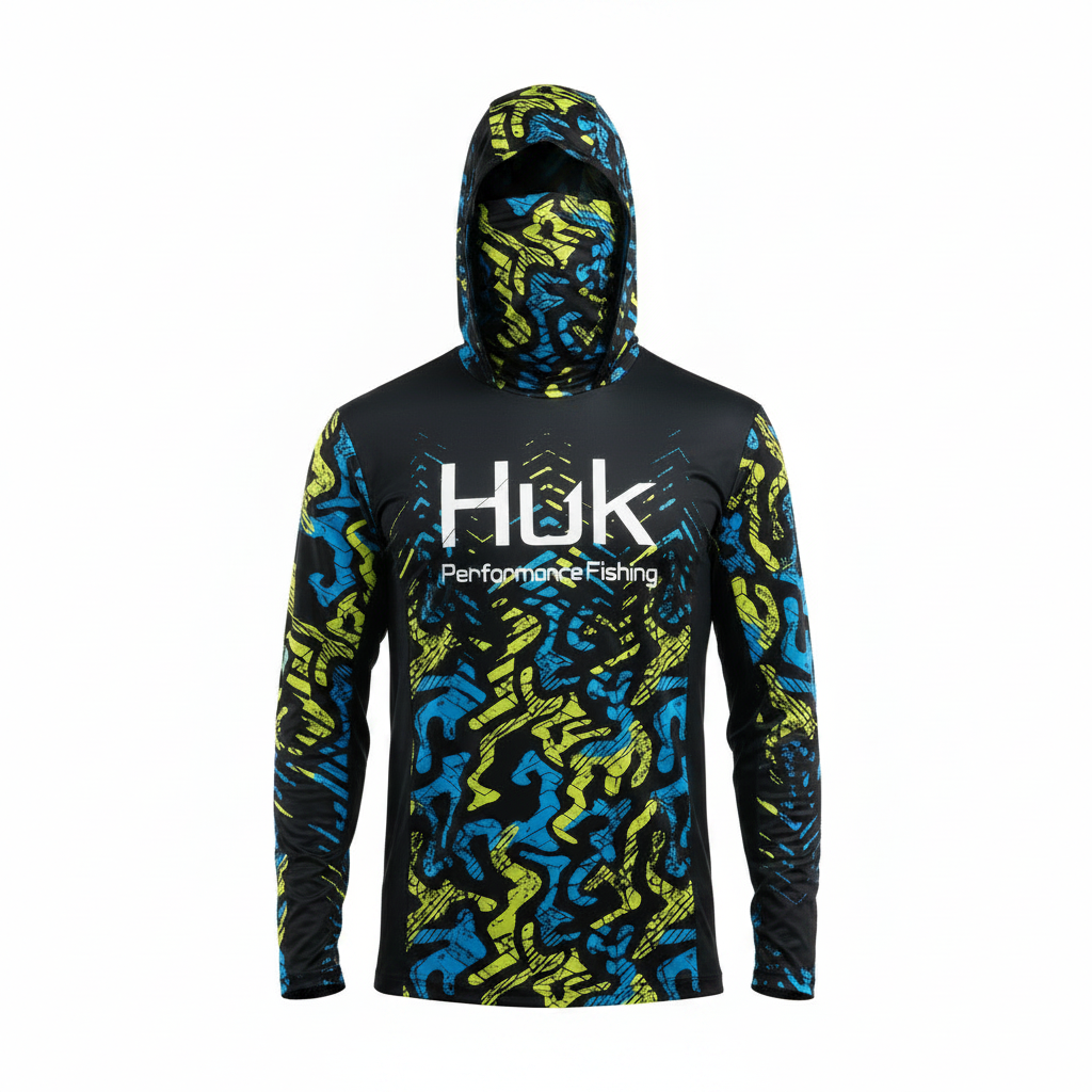 Swirl Upf 50 Hooded Face Cover Fishing Shirt